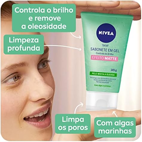 Descubra o NIVEA Sabonete Facial em Gel Controle do Brilho NIVEA Sabonete Facial em Gel Controle do Brilho 145ml - Remova as impurezas com uma microesfoliação suave para pele mista e oleosa